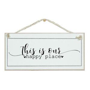Crafty Clara - "This Is Our Happy Place" Made with MDF Hanging Sign